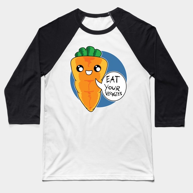 Eat Your Veggies (carrot) Baseball T-Shirt by giziyo